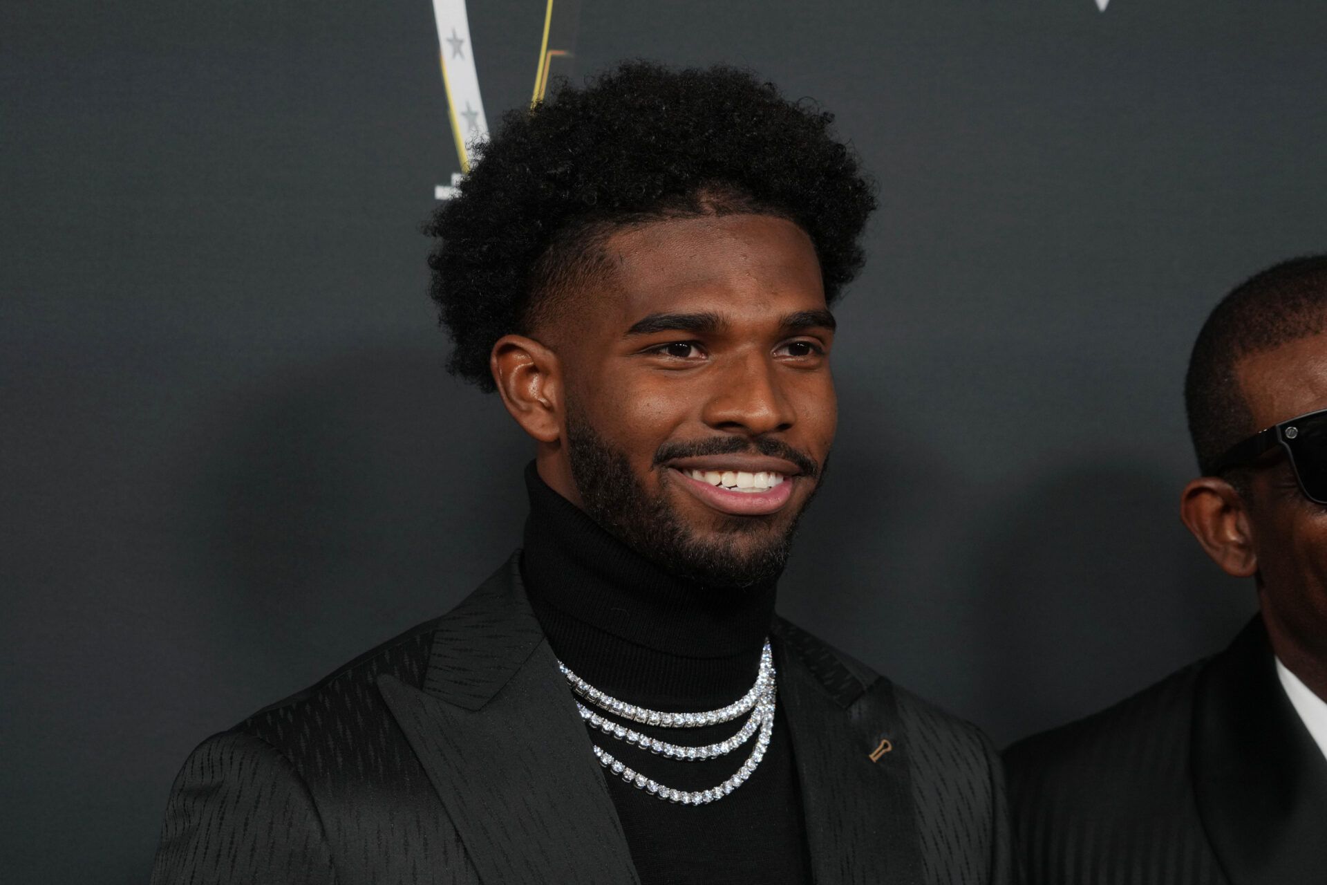 Feb 6, 2025; New Orleans, LA, USA; Shedeur Sanders on the red carpet before Super Bowl LIX NFL Honors at Saenger Theatre. Mandatory Credit: Kirby Lee-Imagn Images