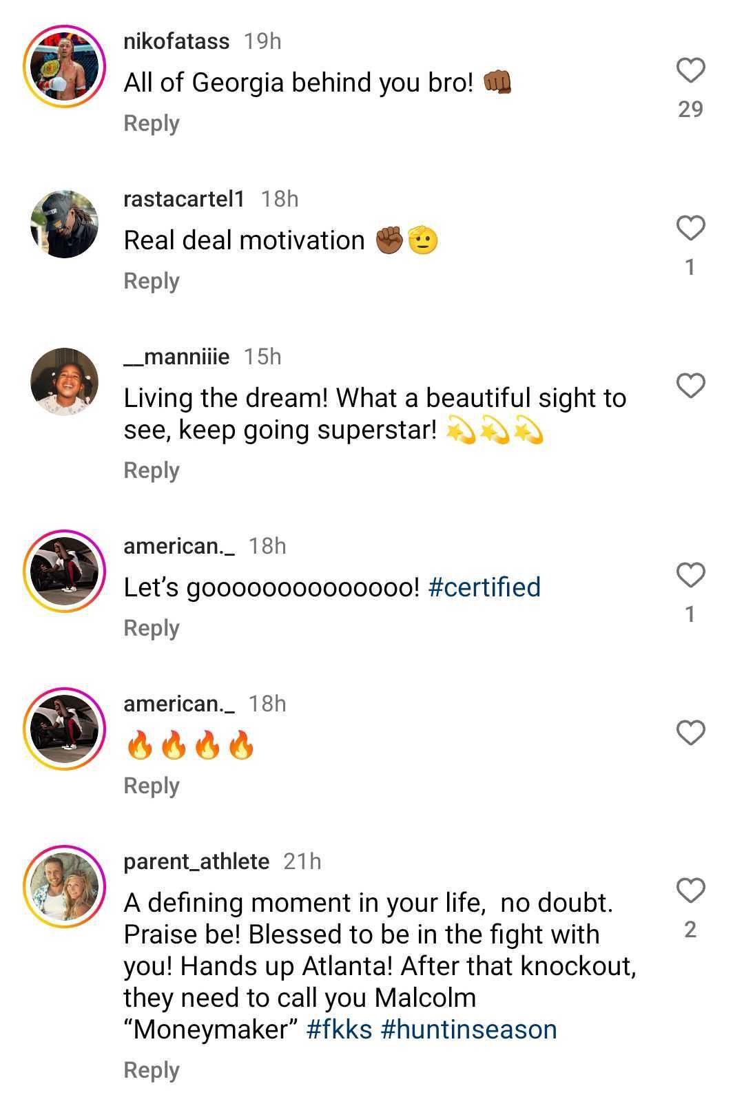 Screenshot of comments