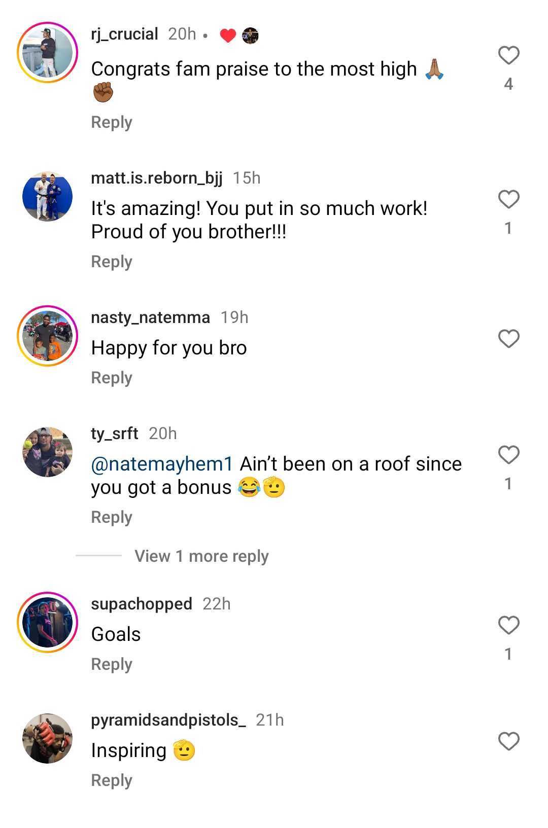 Screenshot of comments