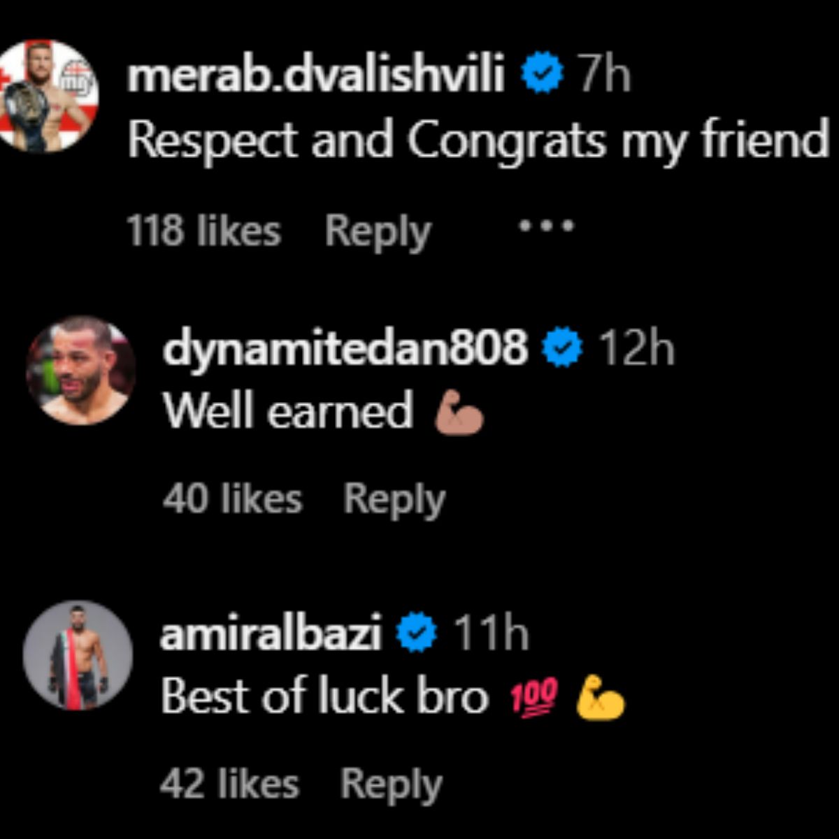 Screenshot of comments