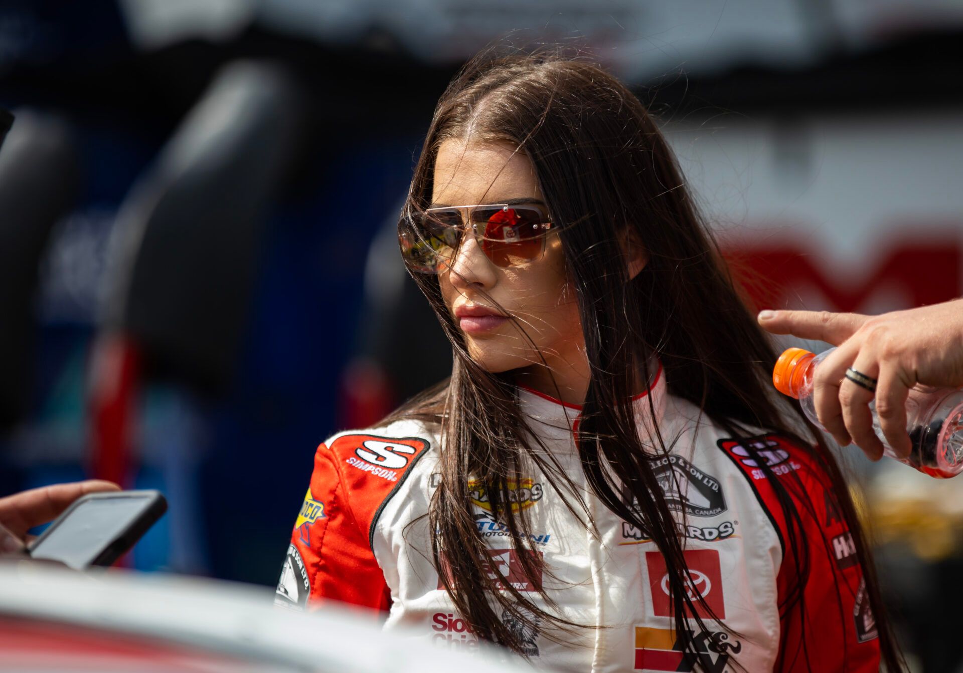 Feb 17, 2023; Daytona Beach, Florida, USA; ARCA Menards Series driver Amber Balcaen during qualifying for the BRANDT 200 Supporting Florida FFA at Daytona International Speedway. Mandatory Credit: Mark J. Rebilas-USA TODAY Sports