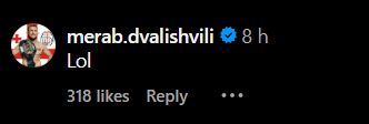 Merab Dvalishvili's comment