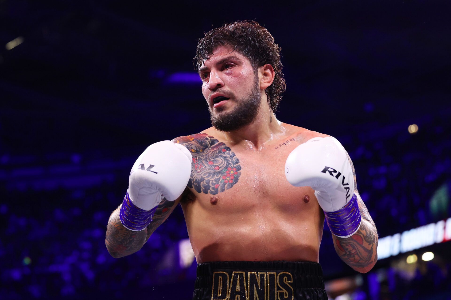 MANCHESTER, ENGLAND - OCTOBER 14: Dillon Danis looks on during the Misfits Heavyweight fight between Logan Paul and Dillon Danis at AO Arena on October 14, 2023 in Manchester, England. (Photo by Matt McNulty/Getty Images)