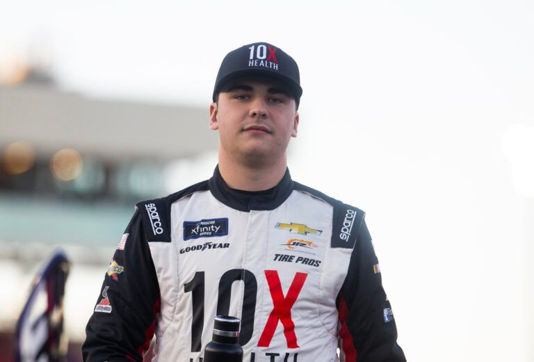 Nov 9, 2024; Avondale, Arizona, USA; NASCAR Xfinity Series driver Sam Mayer (1) during the Championship race at Phoenix Raceway. Mandatory Credit: Mark J. Rebilas-Imagn Images
