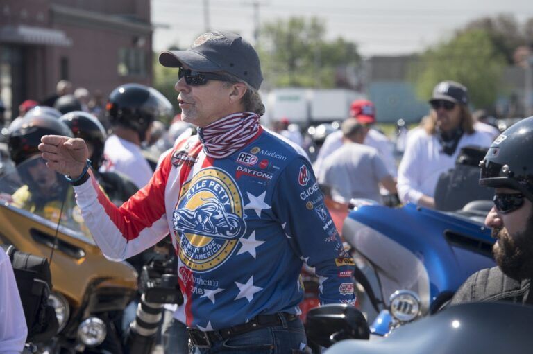 Kyle Petty organizes the Kyle Petty Charity Ride Across America in Manchester Township, Pennsylvania in 2018.