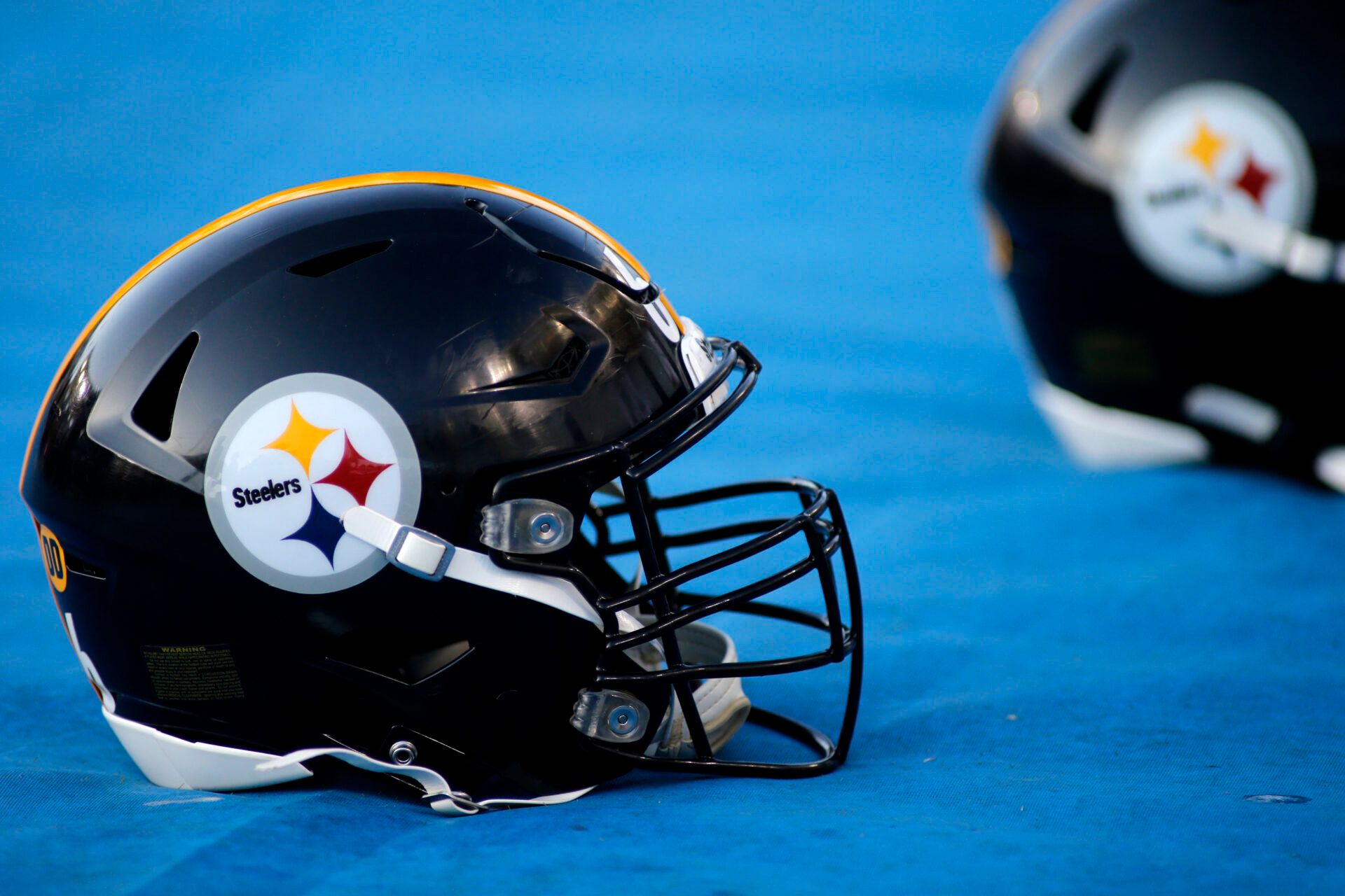 CARSON, CALIFORNIA - OCTOBER 13: A Pittsburgh Steelers helmet is seen during ahead of a game between the Pittsburgh Steelers and the Los Angeles Chargers at Dignity Health Sports Park on October 13, 2019 in Carson, California. (Photo by Katharine Lotze/Getty Images)