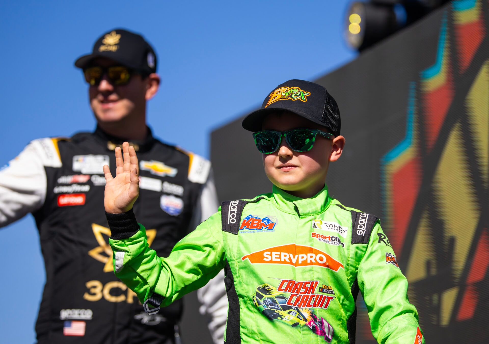 Nov 5, 2023; Avondale, Arizona, USA; Brexton Busch, son of NASCAR Cup Series driver Kyle Busch during the Championship Race at Phoenix Raceway. Mandatory Credit: Mark J. Rebilas-USA TODAY Sports