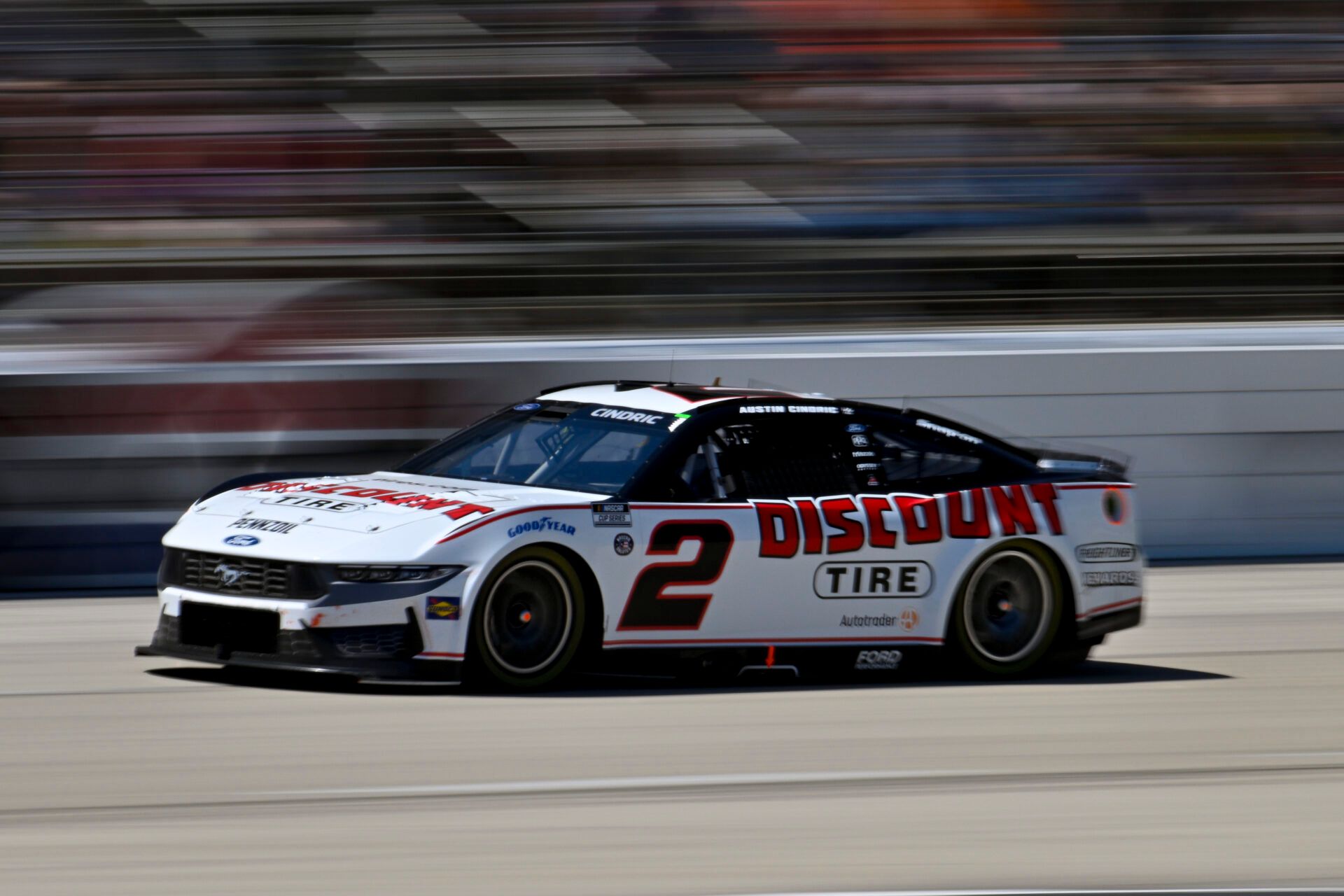 NASCAR Cup Series driver Austin Cindric (2) drives during the Wurth 400 race at Texas Motor Speedway.