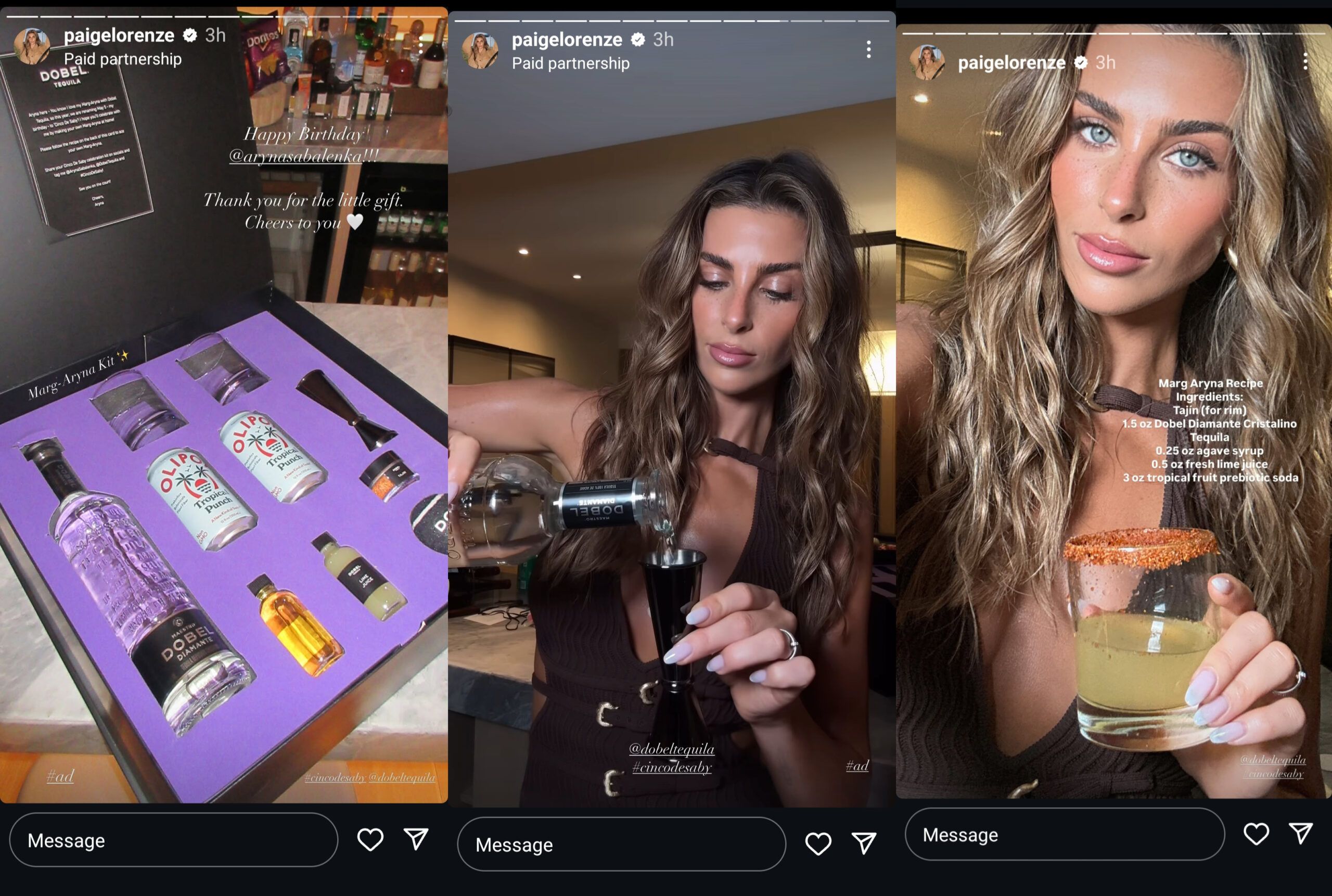 Screen grab of Tommy Paul’s Girlfriend Paige Lorenze's Instagram stories