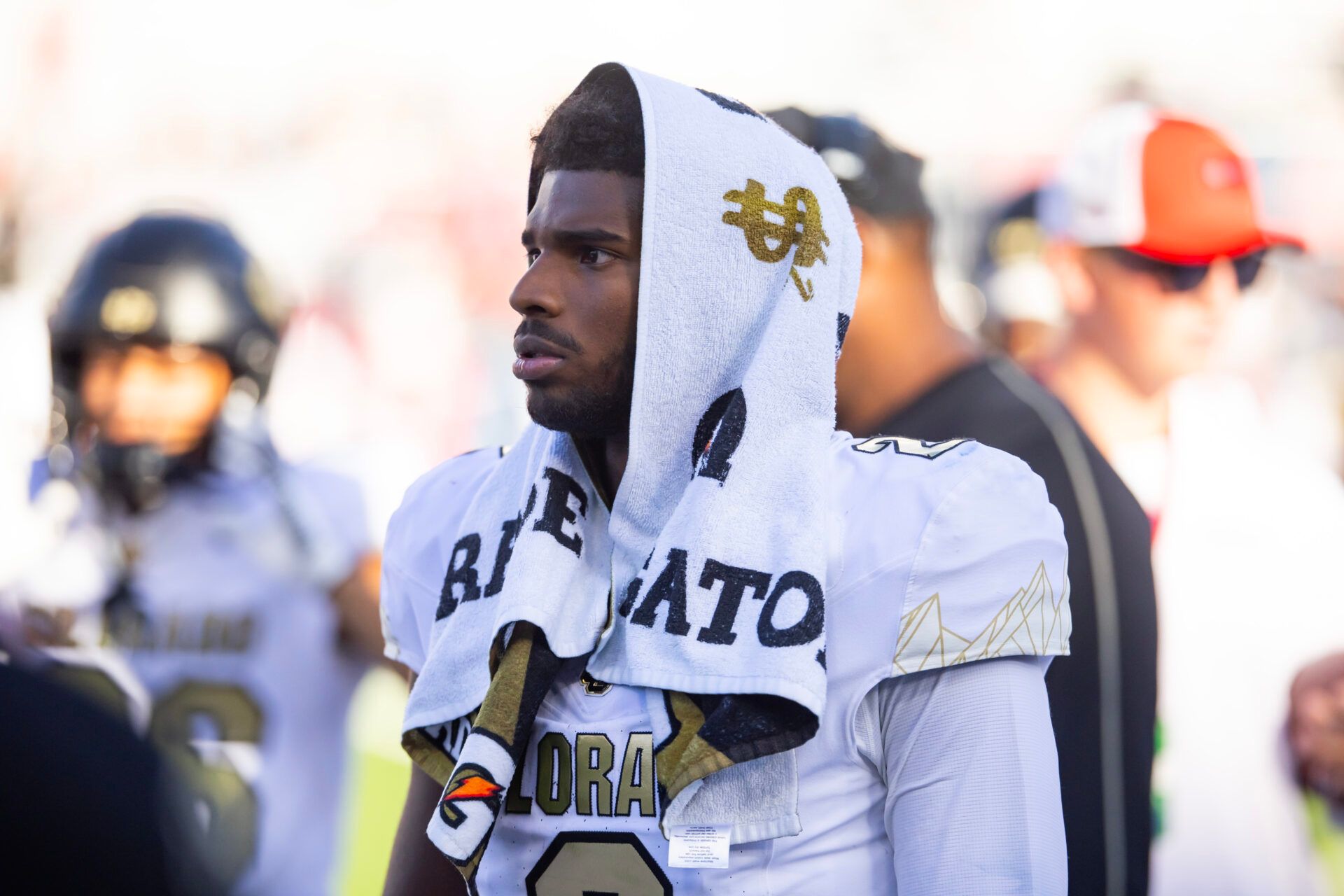 Oct 19, 2024; Tucson, Arizona, USA; Colorado Buffalos quarterback Shedeur Sanders (2) against the Arizona Wildcats at Arizona Stadium. Mandatory Credit: Mark J. Rebilas-Imagn Images