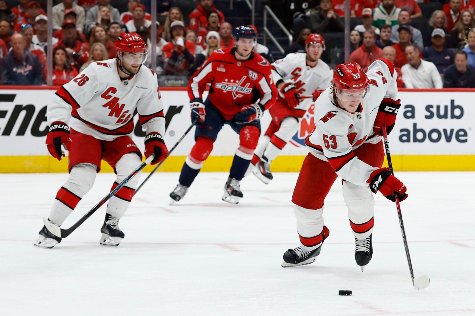 The Carolina Hurricanes are keeping a business-like approach despite their exciting 2-1 overtime win over the Washington Capitals in Game 1.