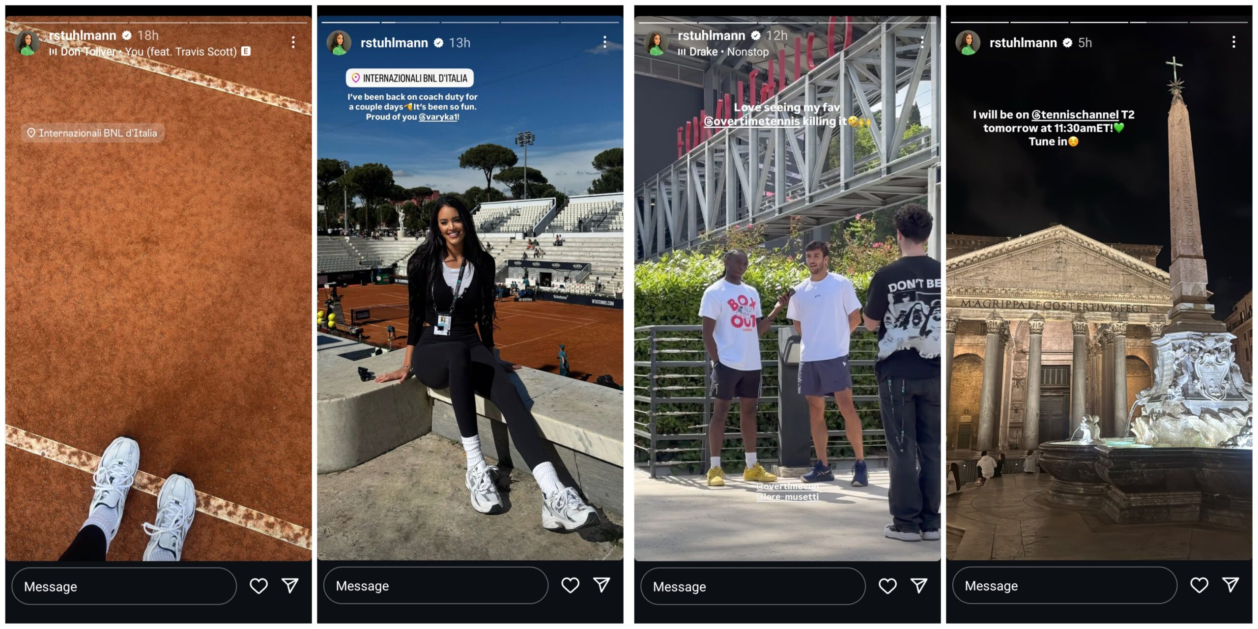 Screen grab of Rachel Stuhlmann's Instagram stories