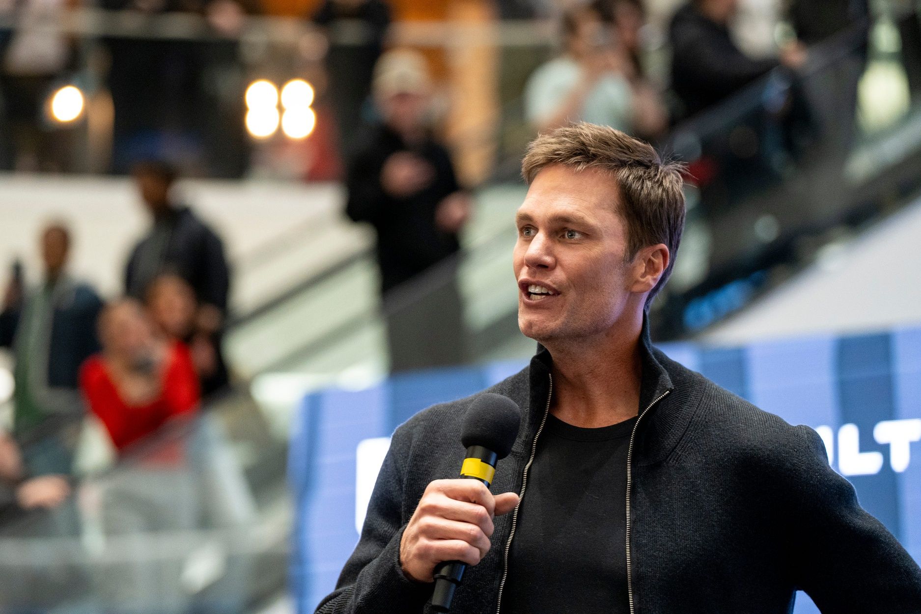 Tom Brady appears at American Dream for the grand opening of Card Vault by Tom Brady, a sports card and memorabilia retailer, East Rutherford, Friday, Apr. 11, 2025.