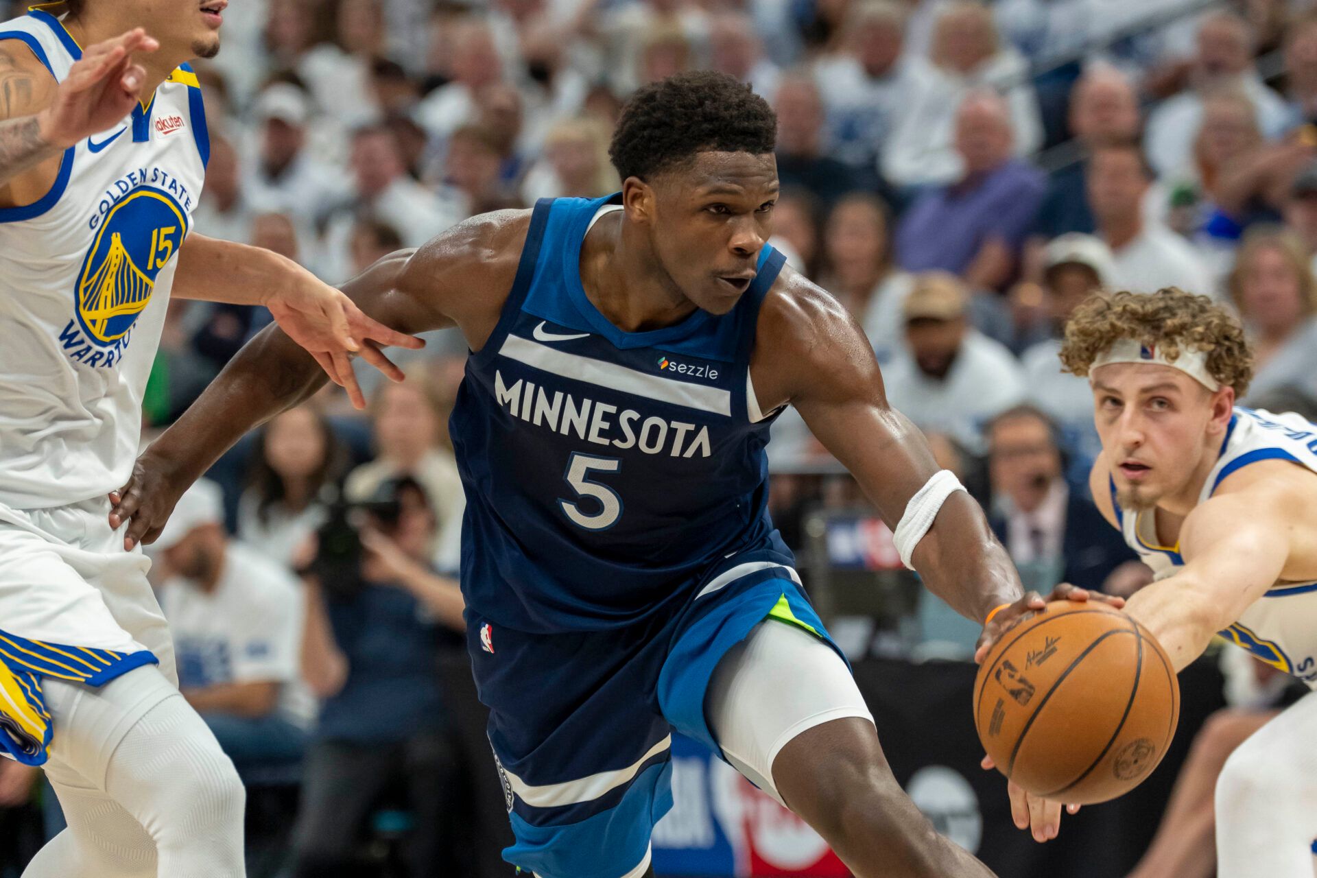 What's the latest update on Anthony Edwards after his worrisome exit and return with a left ankle injury in Game 2 against Golden State?
