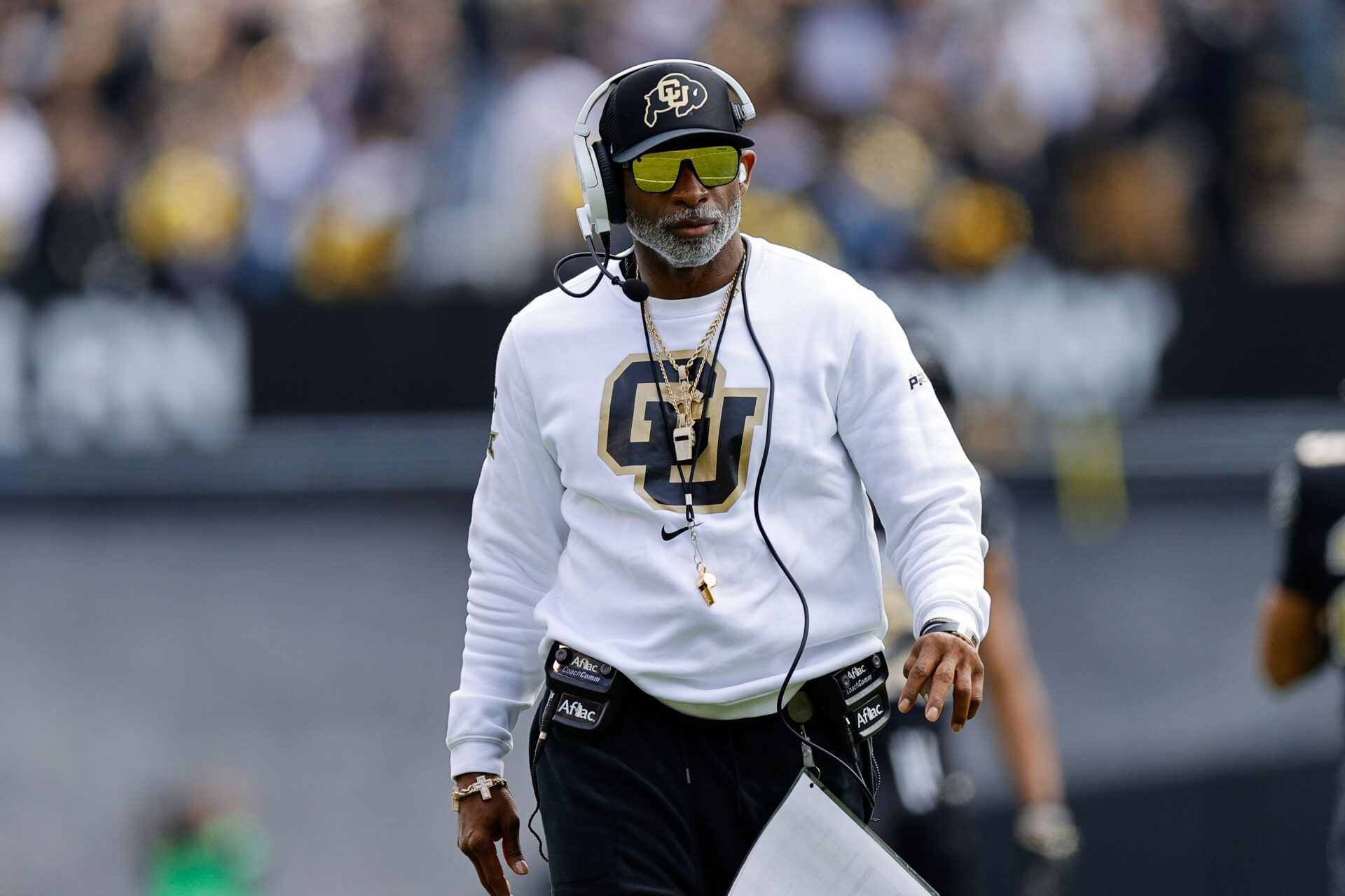 Colorado Buffaloes head coach Deion Sanders during the spring game at Folsom Field.