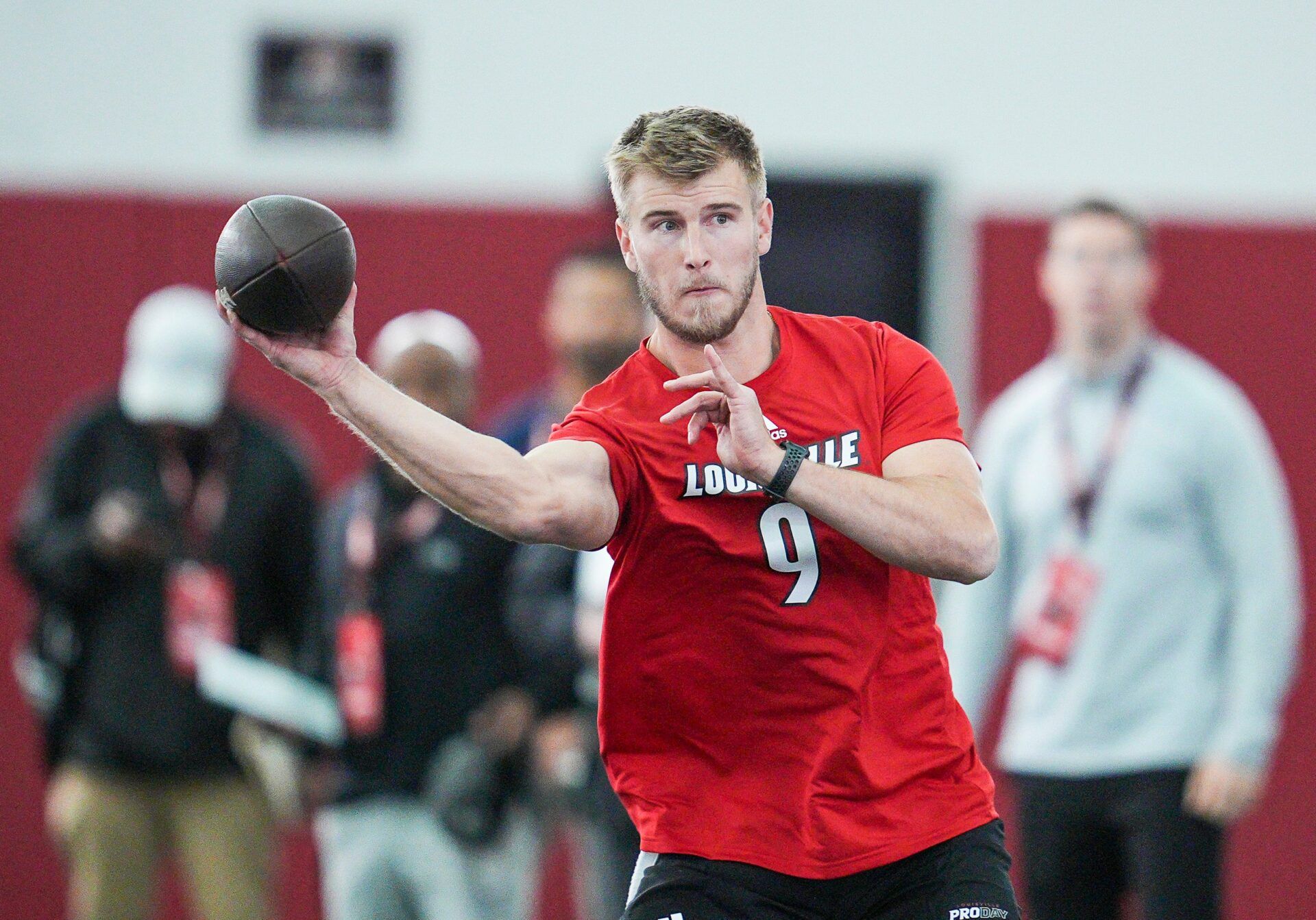 Louisville quarterback Tyler Shough during Pro Day at the UofL Football's Trager Indoor Practice Facility Tuesday, March 25, 2025.