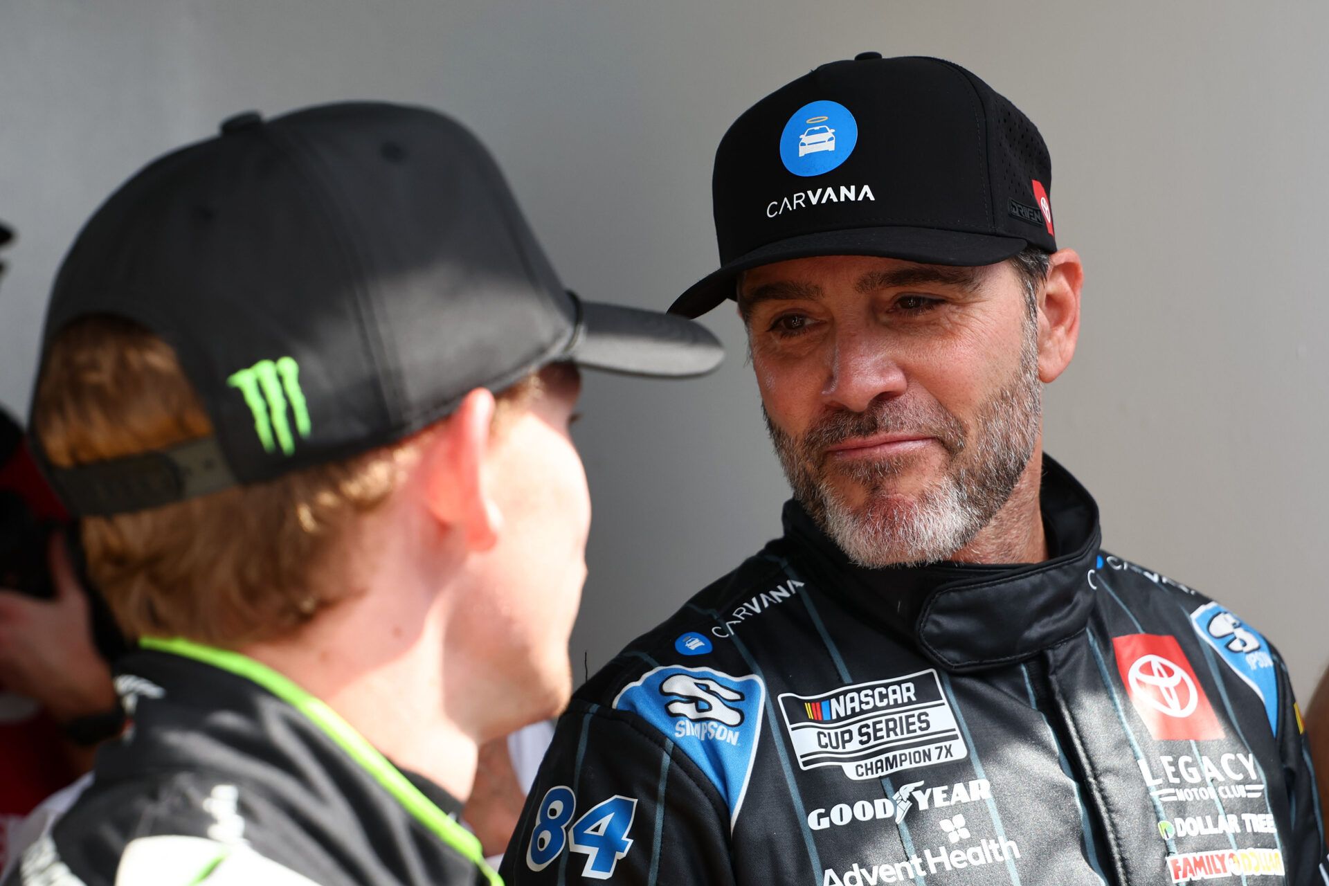 NASCAR Cup Series driver Jimmie Johnson (84) walks to the drivers meeting before the Daytona 500 at Daytona International Speedway.