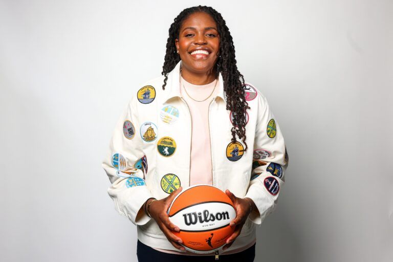 New York Liberty basketball player Jonquel Jones is USA Today’s Woman of the Year on Dec. 18, 2024 in Brooklyn, NY.