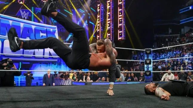 Randy Orton RKOs Nick Aldis And Everyone at WWE Backlash