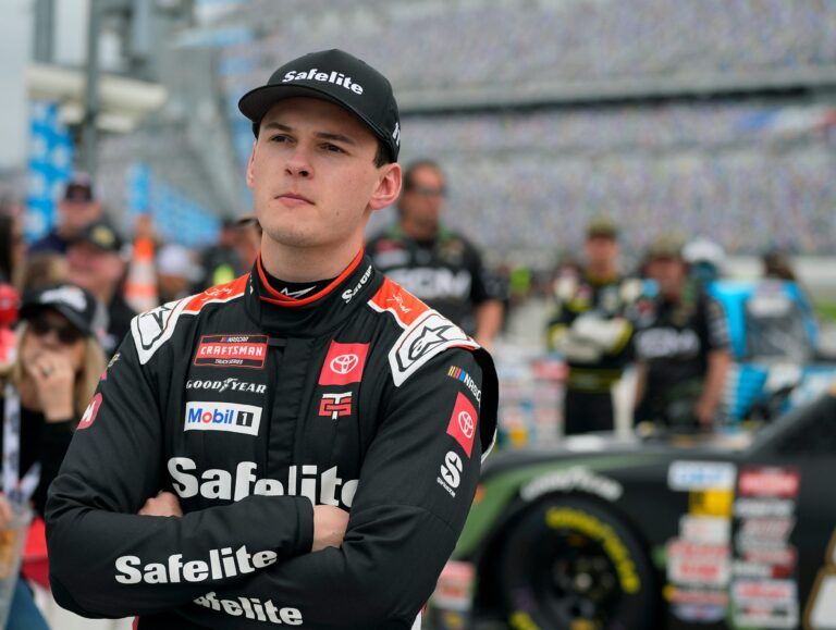 NASCAR Craftsman Truck driver Corey Heim during qualifying for the Fresh From Florida 250 at Daytona International Speedway, Friday, Feb. 14, 2025.