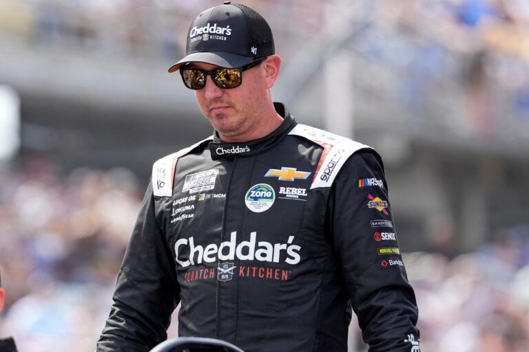 NASCAR Cup Series driver Kyle Busch (8) during intros during the Goodyear 400 at Darlington Raceway.