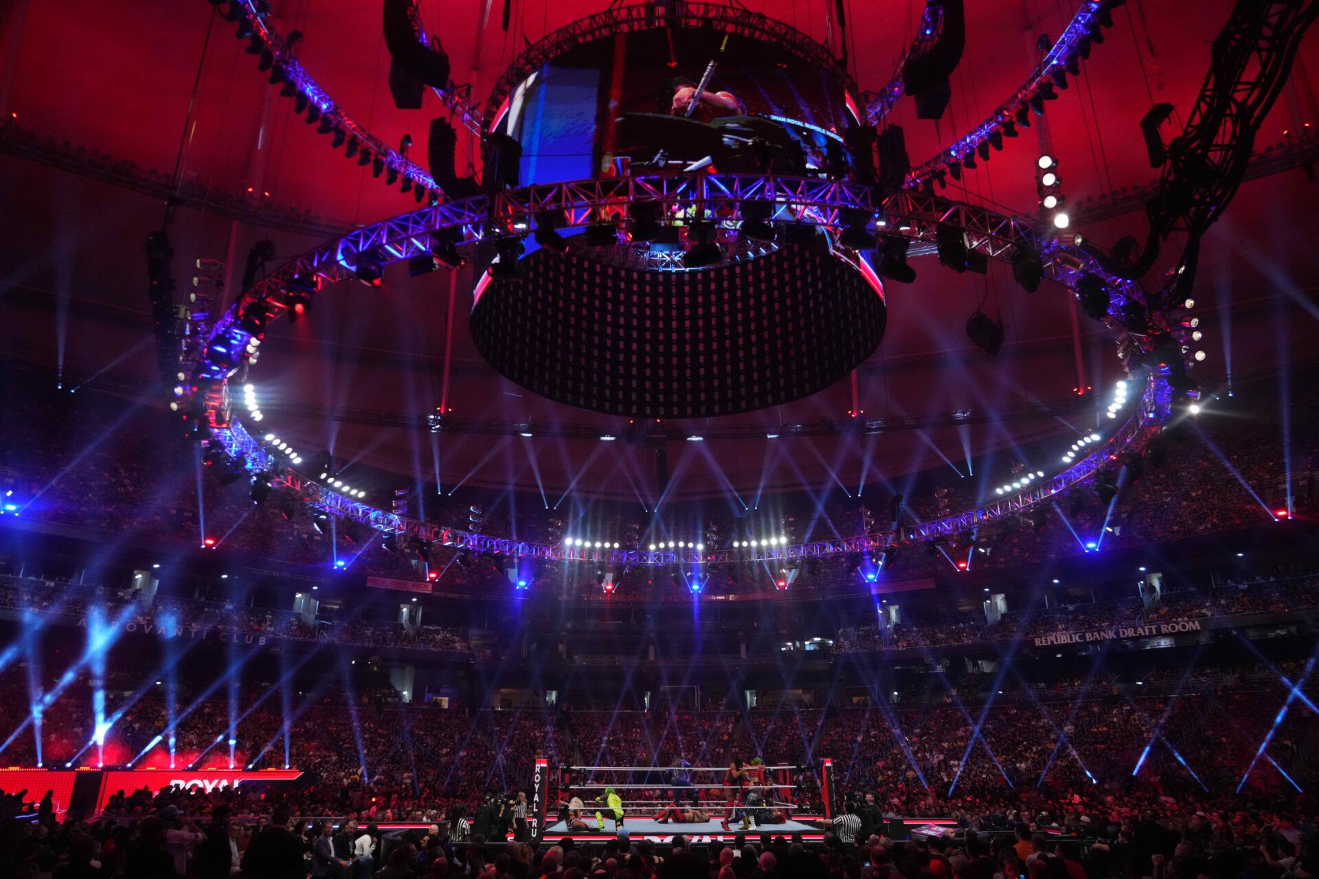 A general view of the Women’s Royal Rumble match during the Royal Rumble at Tropicana Field.
