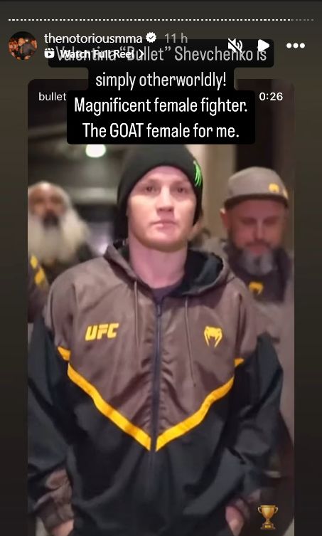 Conor McGregor's Instagram story