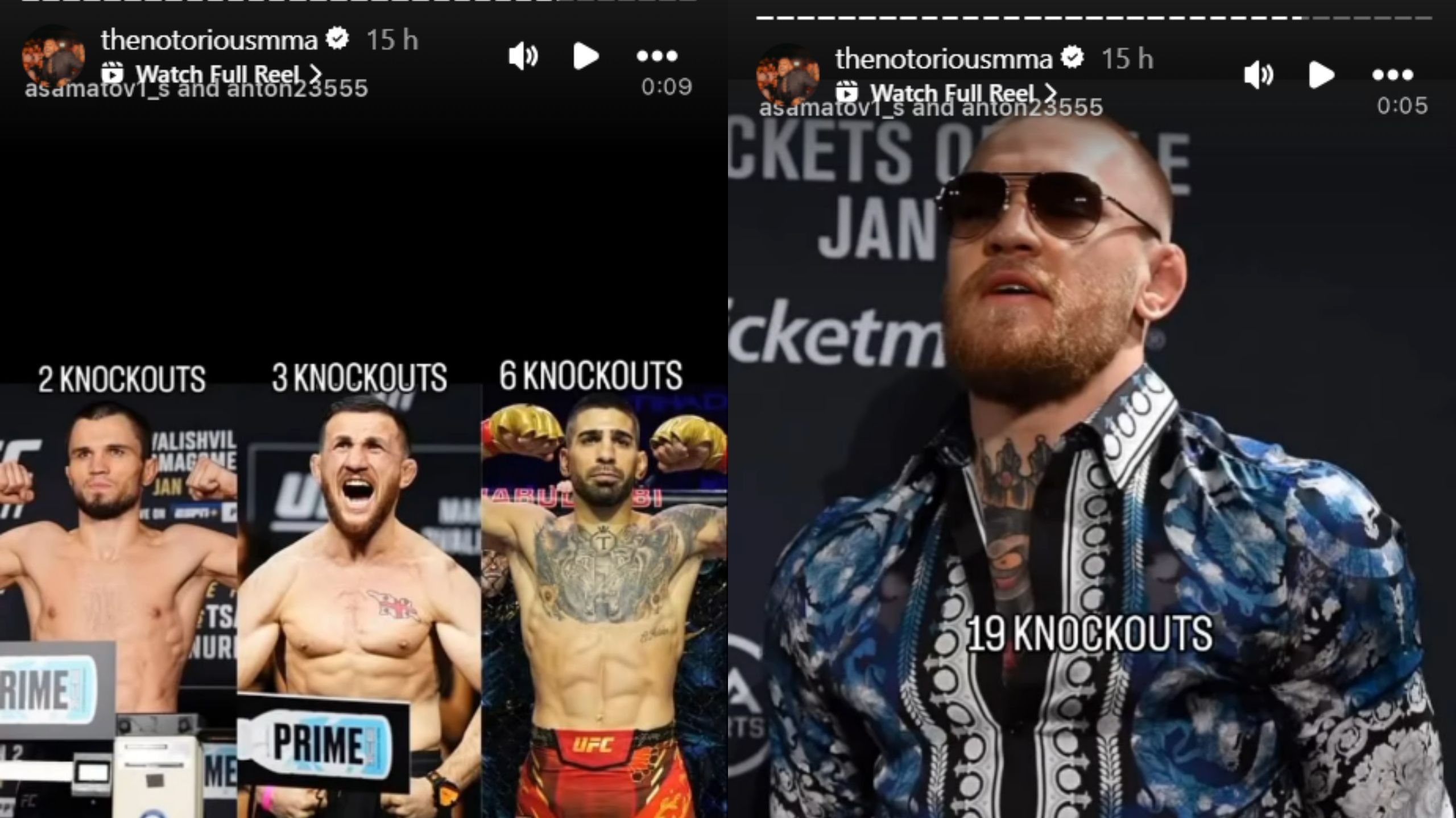 Conor McGregor's Instagram story
