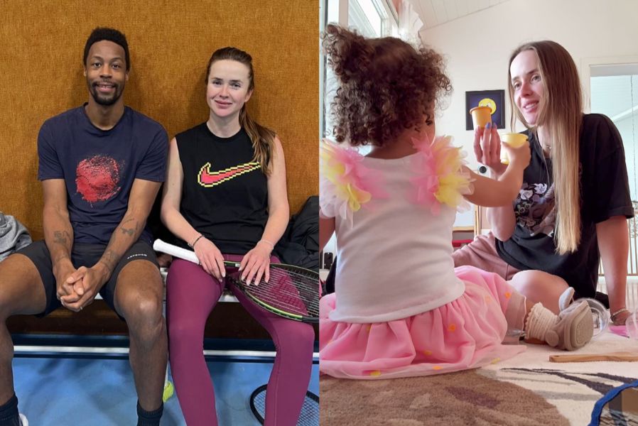 Elina Svitolina pictured with her husband Gael Monfils and daughter Skai - Image Credit: Instagram @elisvitolina