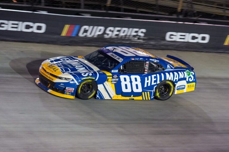 NASCAR Xfinity Series driver Dale Earnhardt Jr. (88) during the Food City 300 at Bristol Motor Speedway.