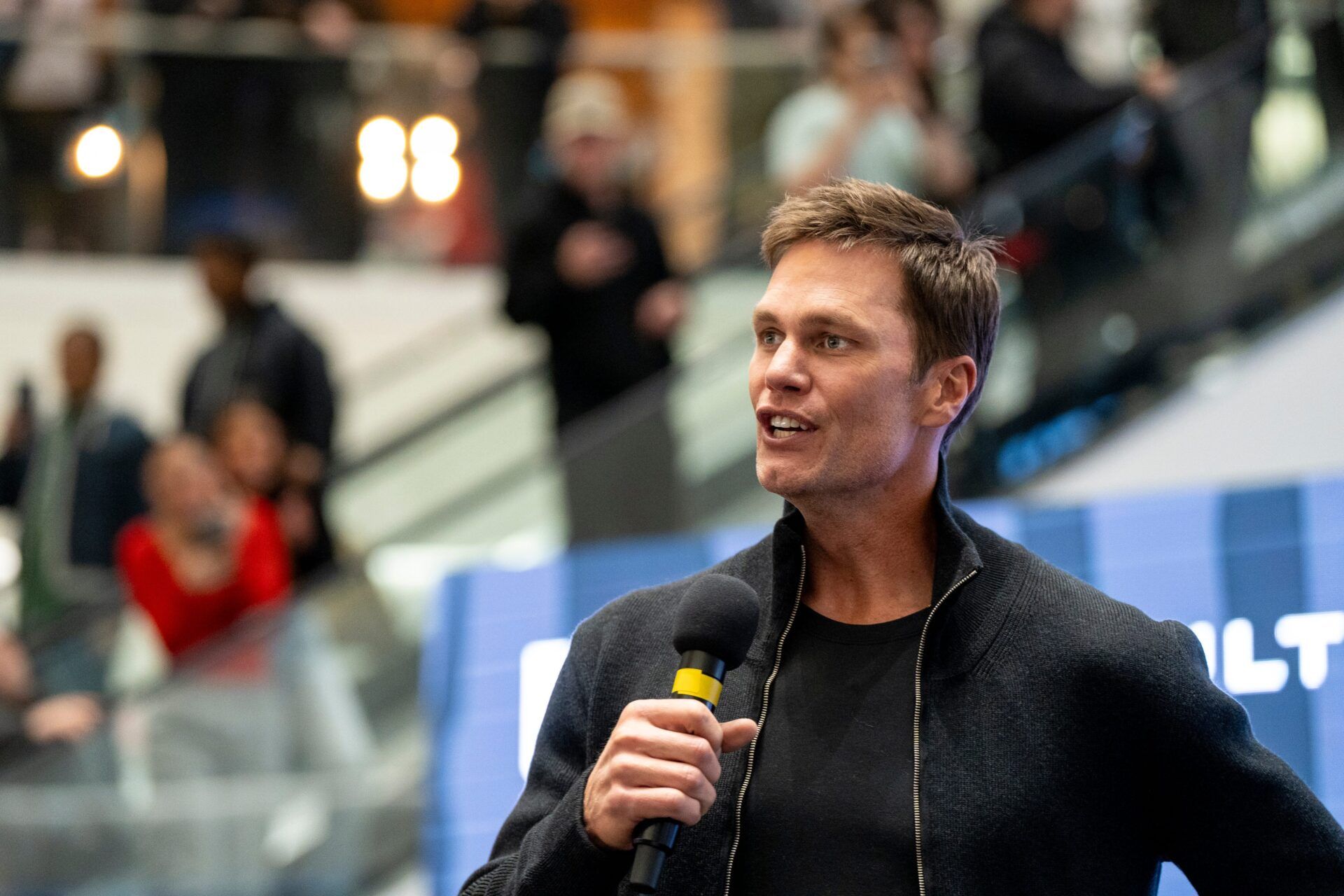 Tom Brady appears at American Dream for the grand opening of Card Vault by Tom Brady, a sports card and memorabilia retailer, East Rutherford, Friday, Apr. 11, 2025.
