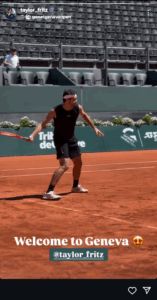 Screengrab of Taylor Fritz's Instagram stories (@taylor_fritz)