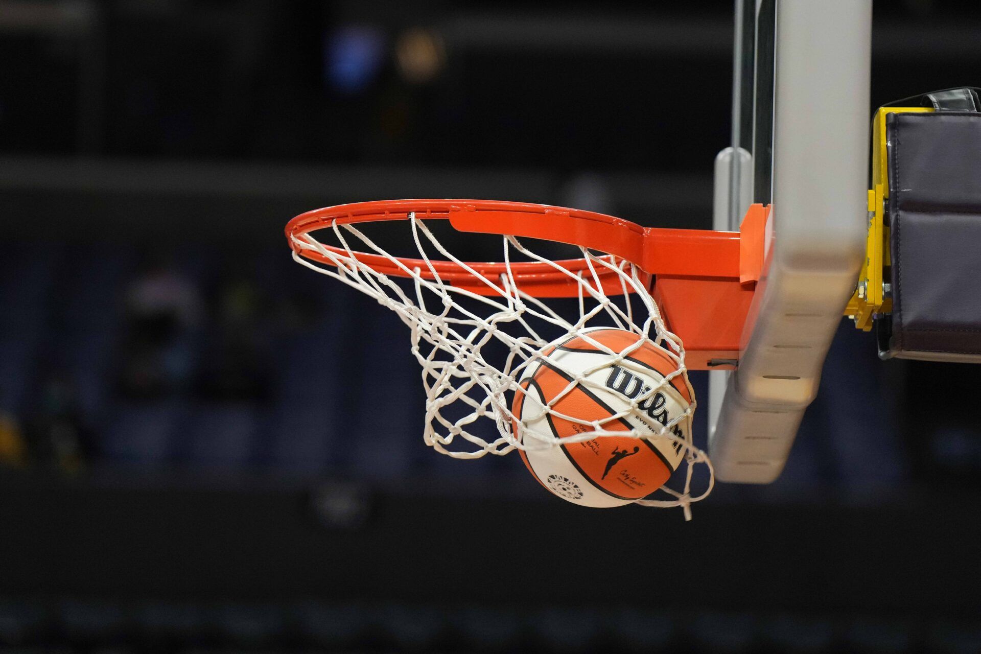 WNBA Teams in Alphabetical Order: Complete List by City, Team Name, and Conference Wilson official basketball with WNBA logo goes through the net during the game between the LA Sparks and the Las Vegas Aces at Crypto.com Arena.