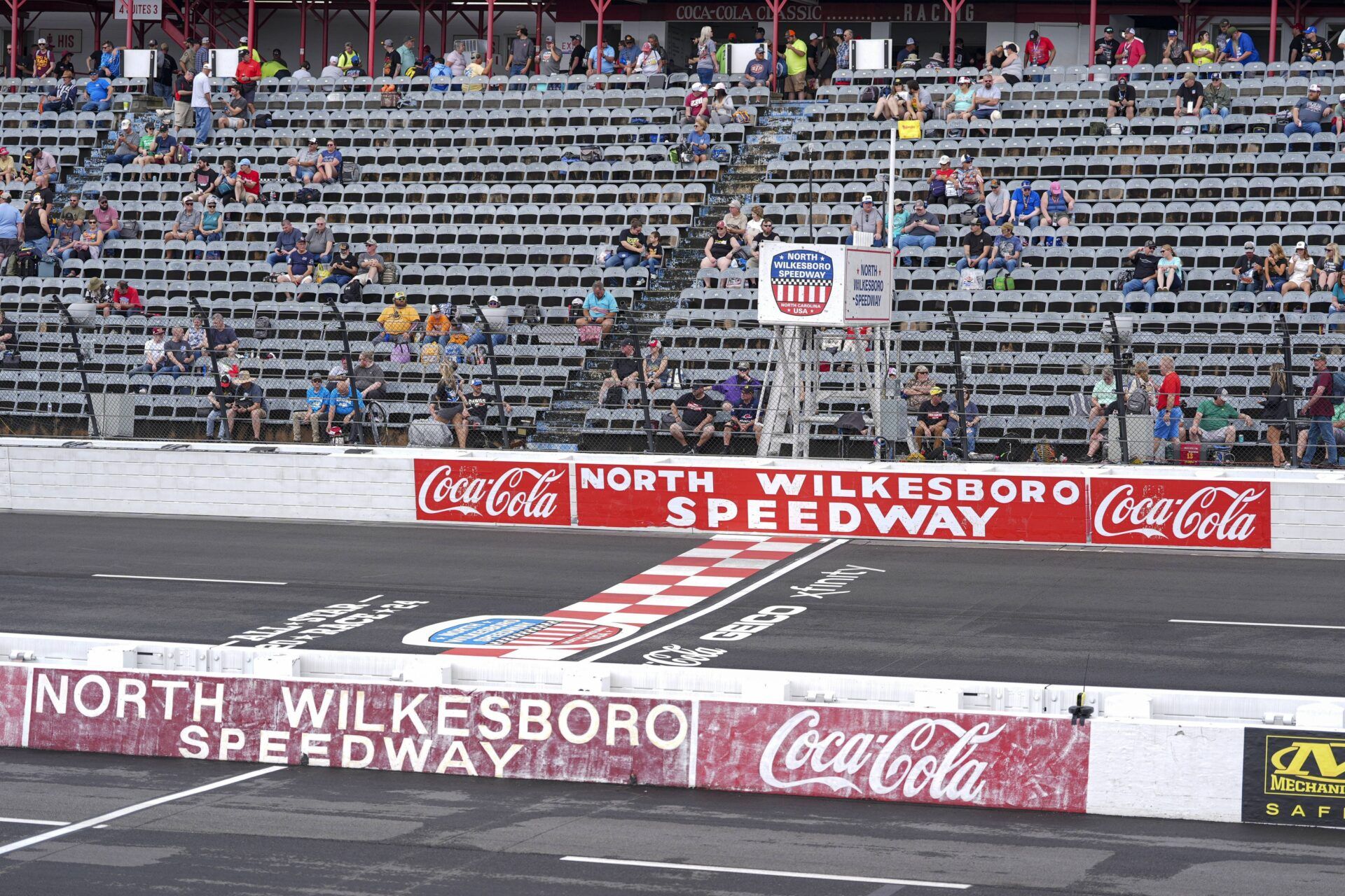 Signage old and new at North Wilkesboro Speedway.