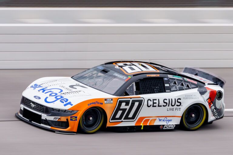 NASCAR Cup Series driver Ryan Preece (60) comes out of turn four during the General Tire 200 at Talladega Superspeedway.