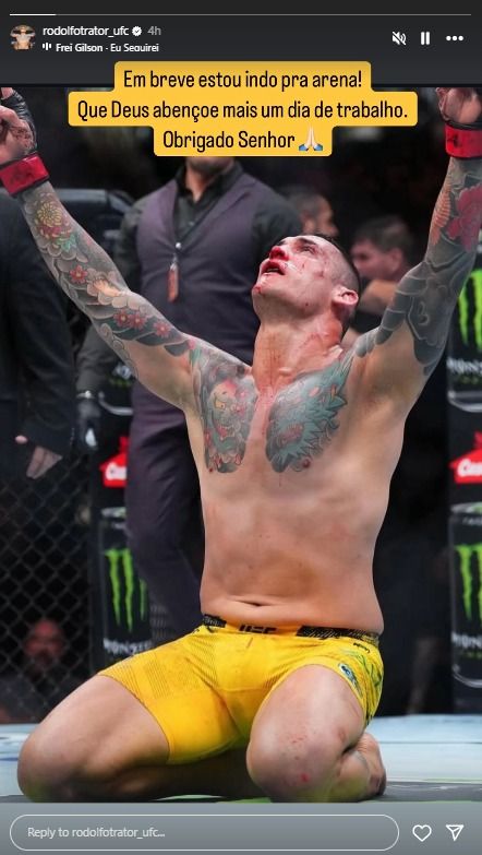 Rodolfo Bellato posted inspiring message on social media hours before fight cancellation (Image source: Bellato's Instagram)