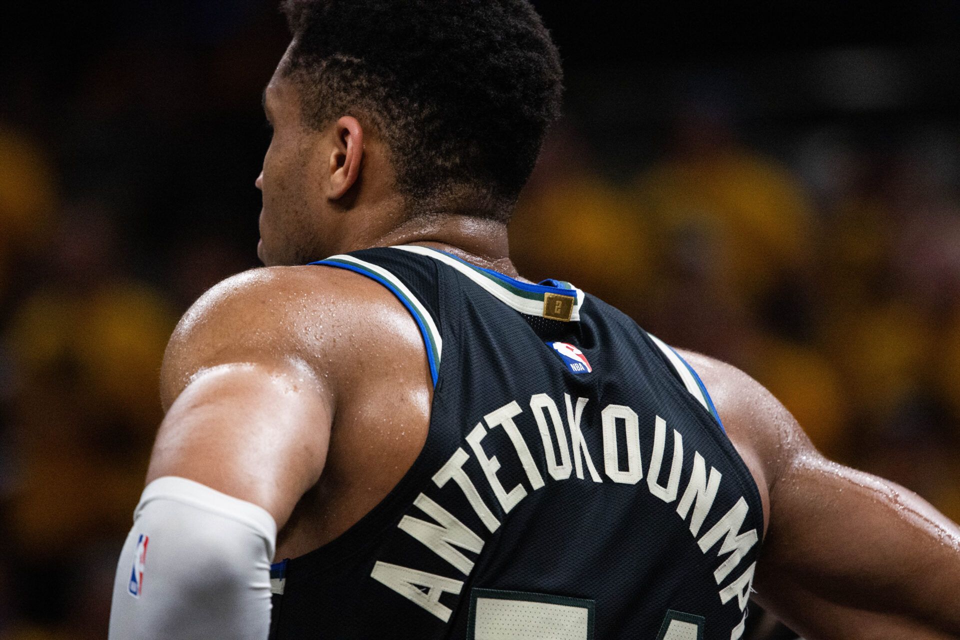 Milwaukee Bucks forward Giannis Antetokounmpo (34) during game five of the first round for the 2024 NBA Playoffs against the Indiana Pacers at Gainbridge Fieldhouse.