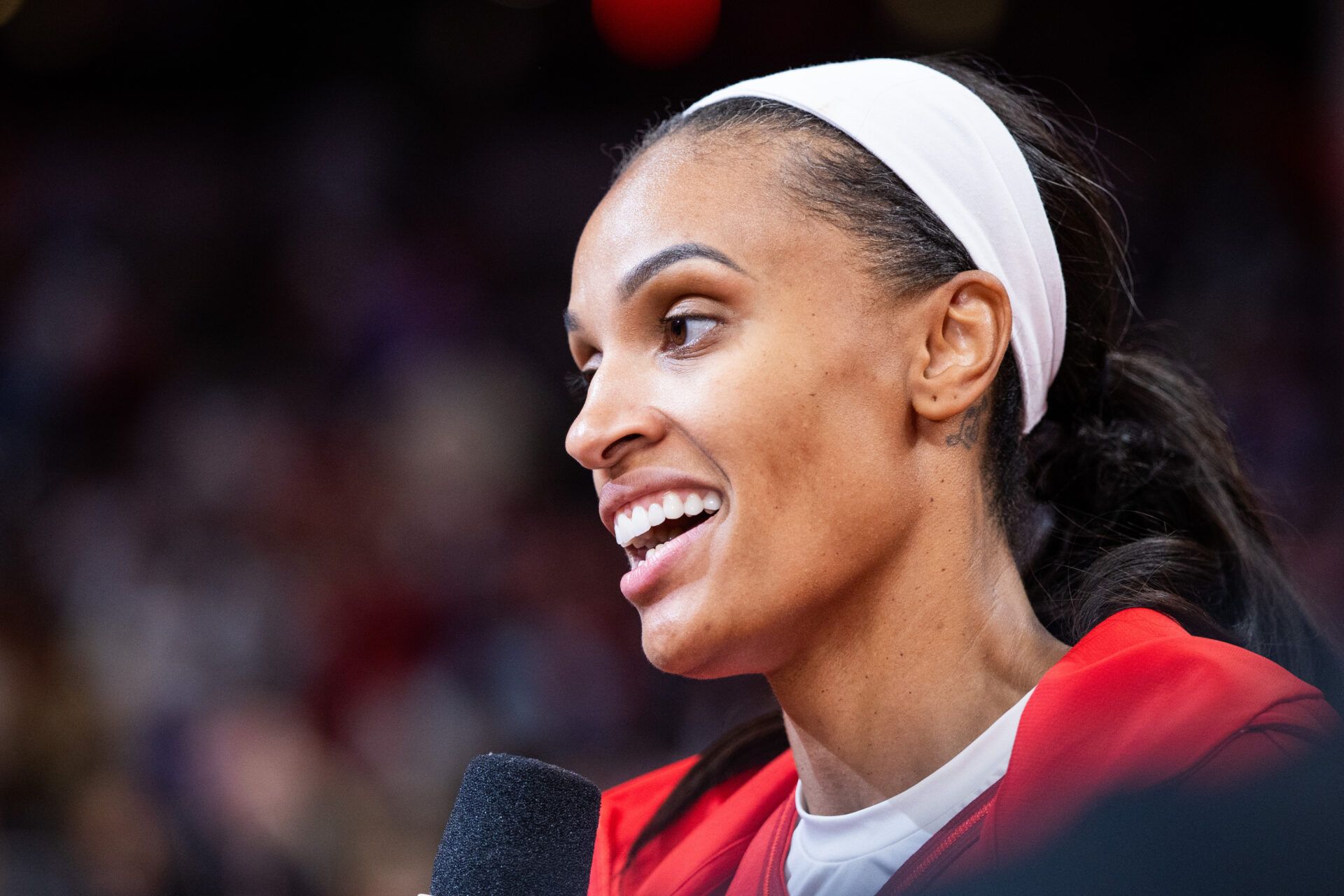Indiana Fever forward DeWanna Bonner (25) after the game against the Chicago Sky at Gainbridge Fieldhouse.