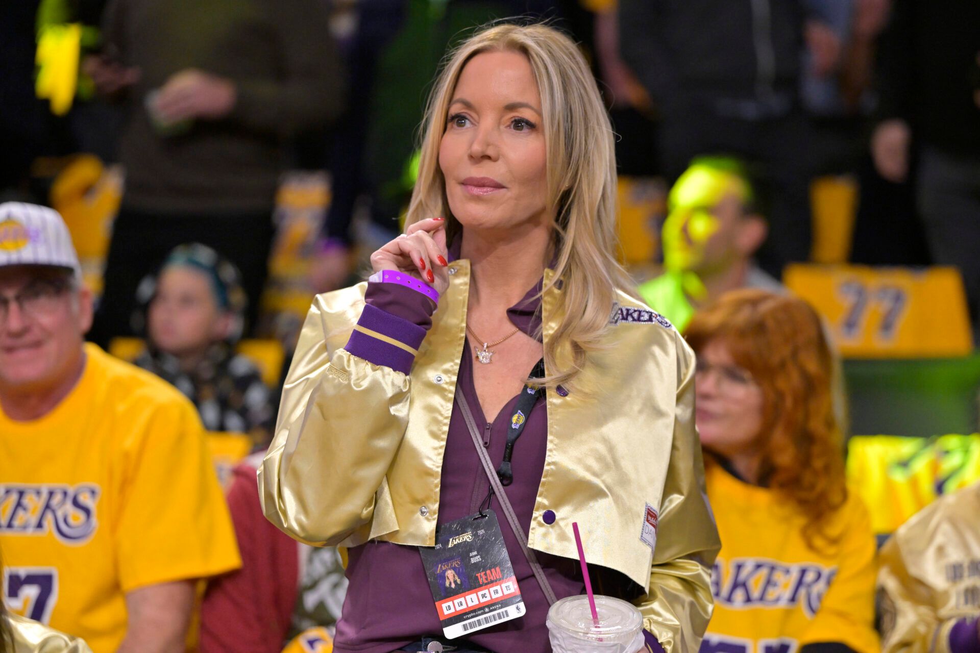 Owner and president of the Los Angeles Lakers Jeanie Buss attends the game against the Utah Jazz at Crypto.com Arena.