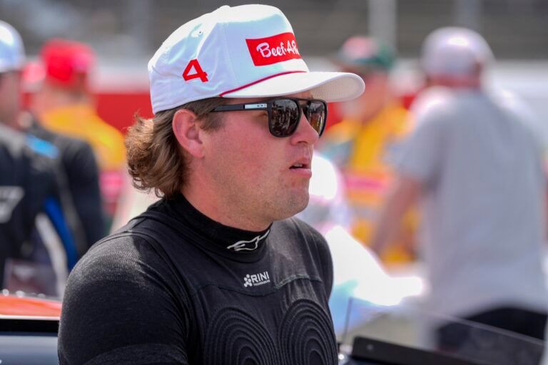 NASCAR Cup Series driver Noah Gragson (4) pre race during the Goodyear 400 at Darlington Raceway.