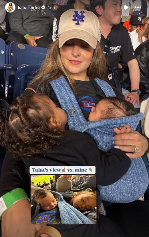 Francisco Lindor's wife, Katia, watching subway series finale inside Yankee Stadium