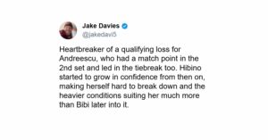 Screengrab of a user’s comment about Bianca Andreescu's Paris exit via x.com