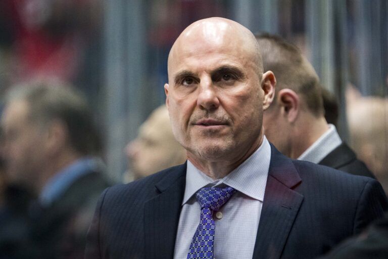 Vancouver Canucks head coach Rick Tocchet looks on from the bench against the Washington Capitals in the second period at Rogers Arena.
