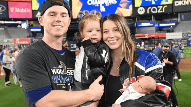 Will Smith's wife Cara and their daughters join the Dodgers catcher on field during his bobblehead night