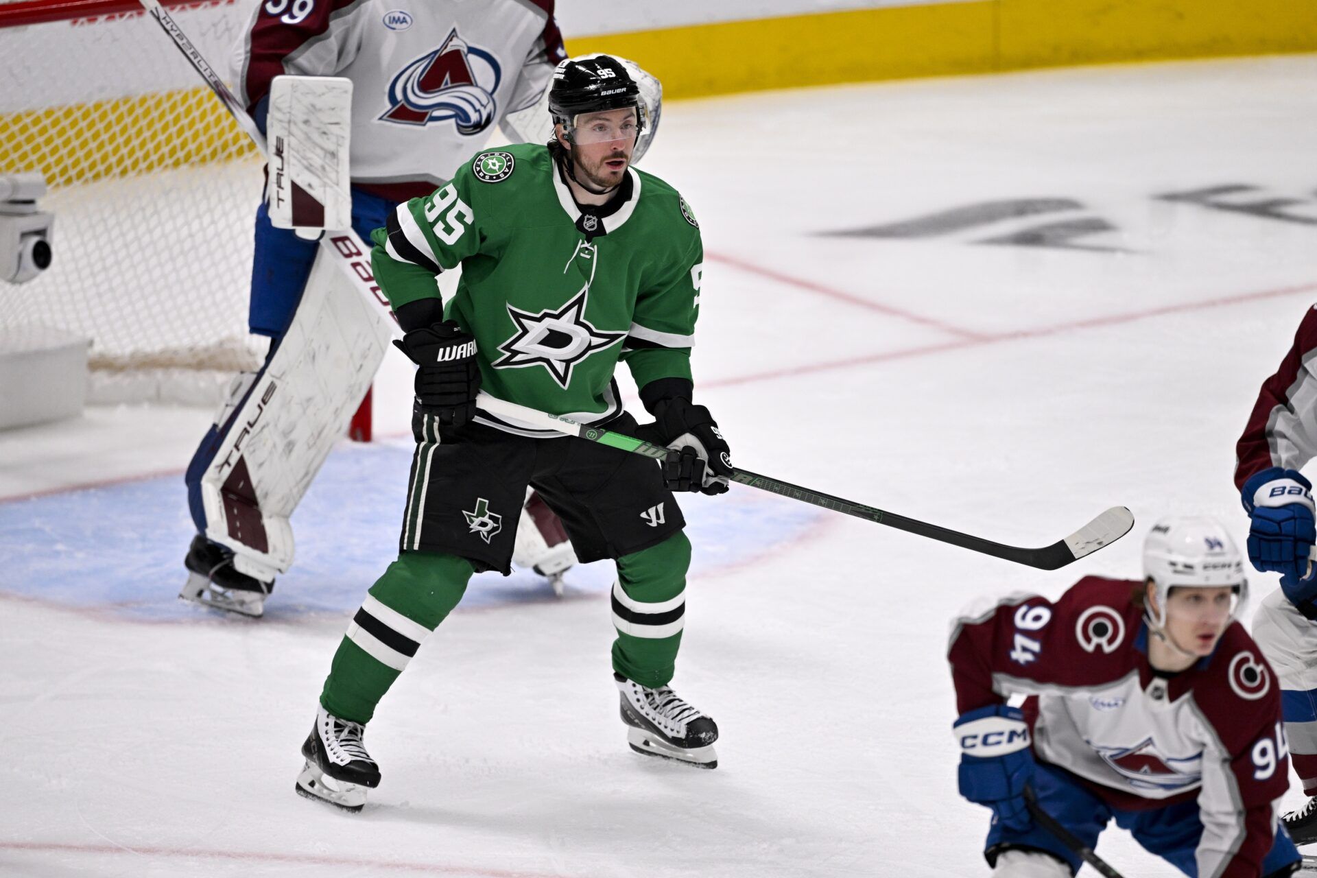 Dallas Stars center Matt Duchene (95) in action during the game between the Dallas Stars and the Colorado Avalanche in game seven of the first round of the 2025 Stanley Cup Playoffs at American Airlines Center.