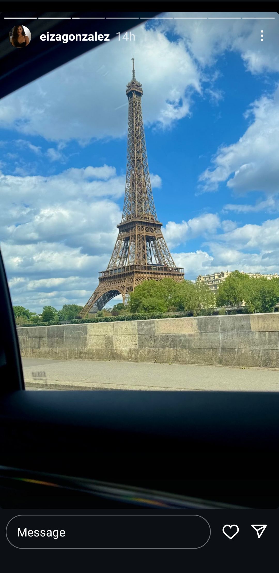 Screen grab of Grigor Dimitrov's girlfriend Eiza Gonzalez's Instagram story