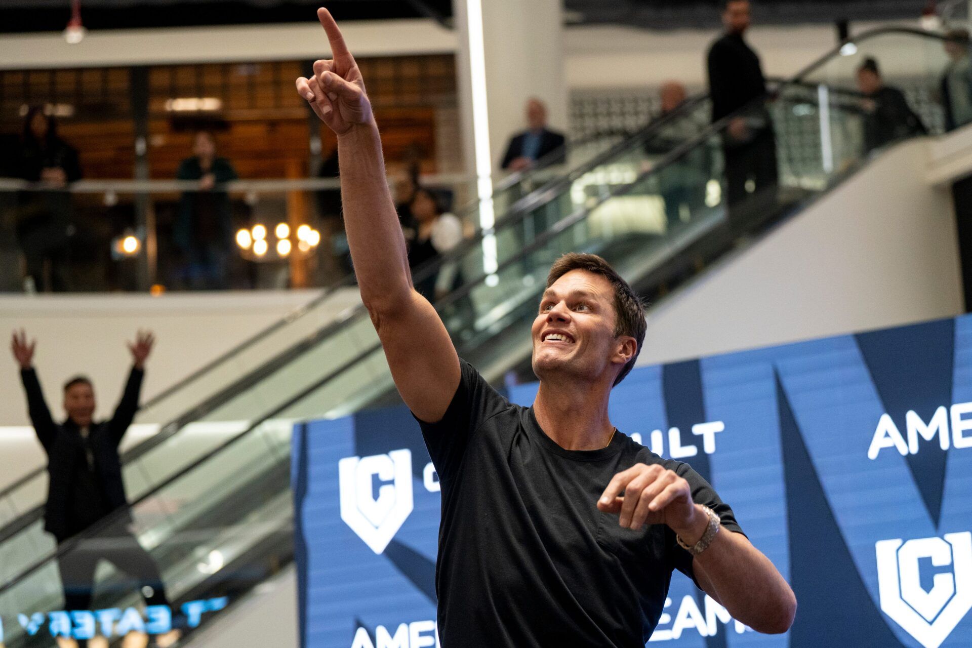 Tom Brady appears at American Dream for the grand opening of Card Vault by Tom Brady, a sports card and memorabilia retailer, East Rutherford, Friday, Apr. 11, 2025.