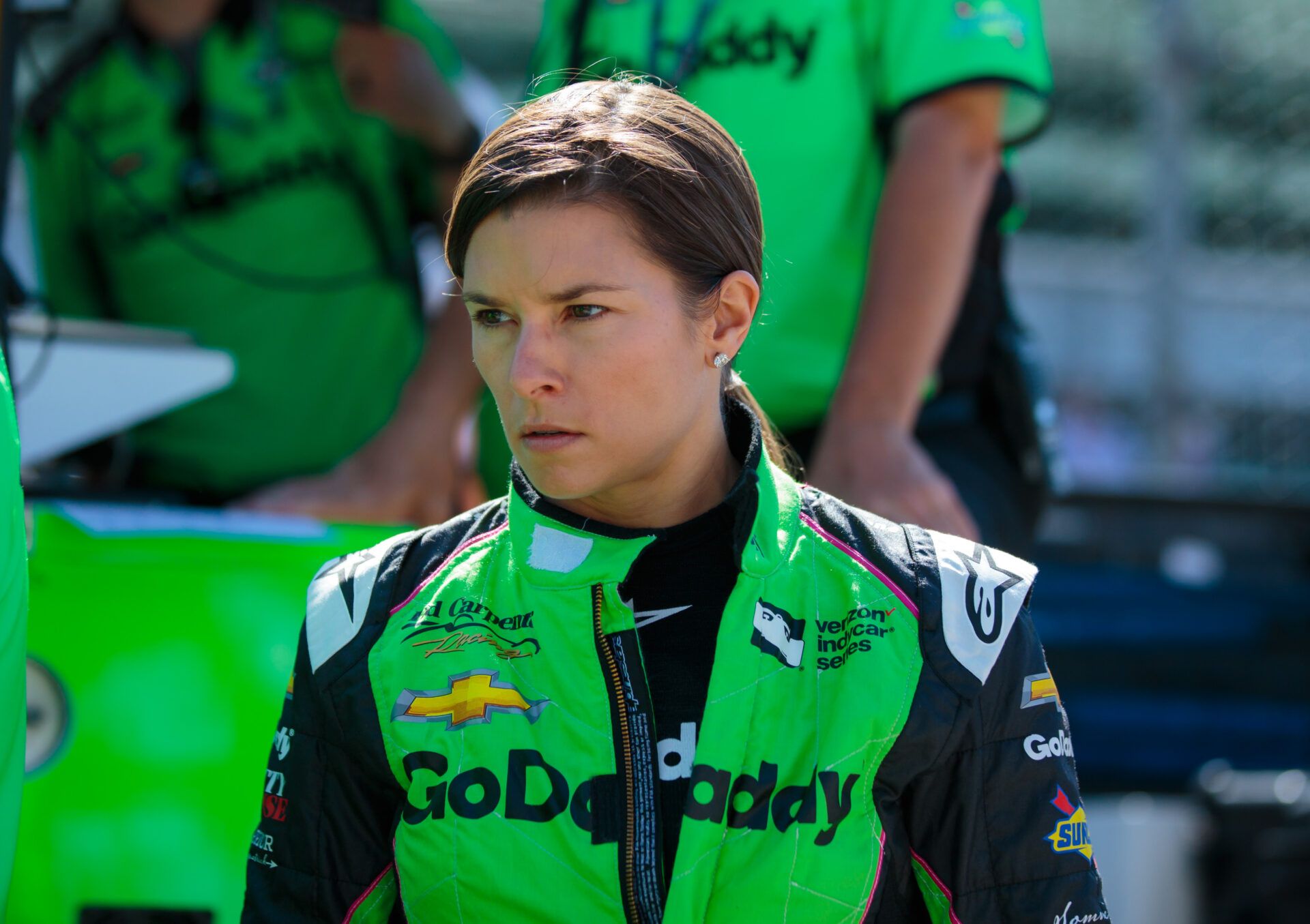 IndyCar Series driver Danica Patrick during Carb Day practice for the 102nd Running of the Indianapolis 500 at Indianapolis Motor Speedway.