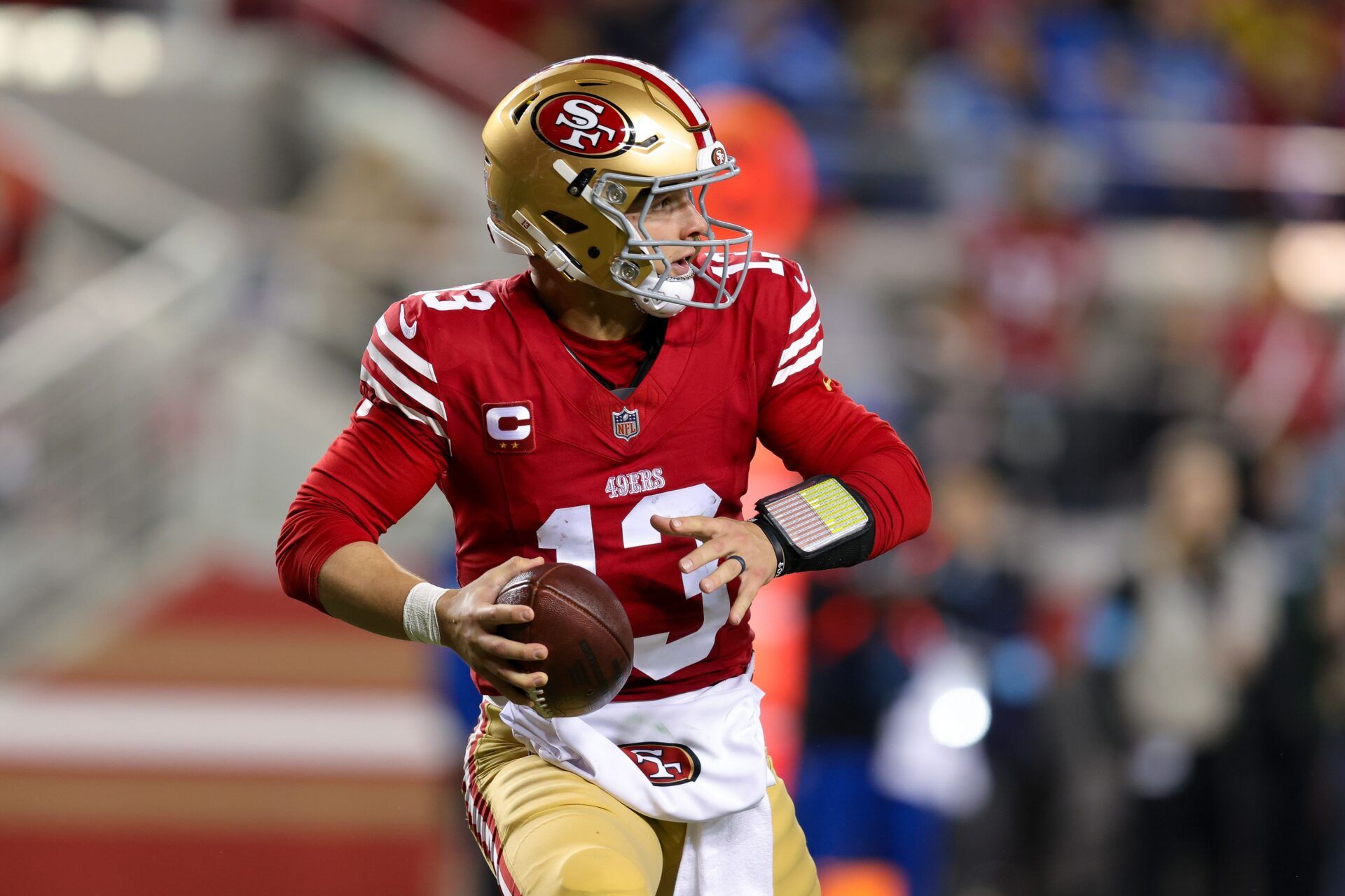 San Francisco 49ers quarterback Brock Purdy (13) during the game against the Detroit Lions at Levi's Stadium.