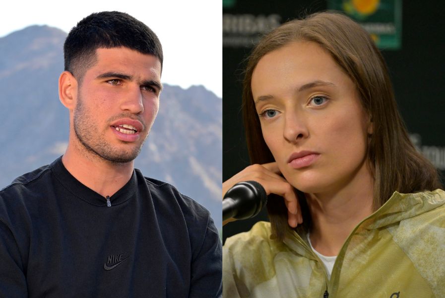 Carlos Alcaraz (L), Iga Swiatek (R) -